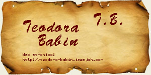 Teodora Babin vizit kartica